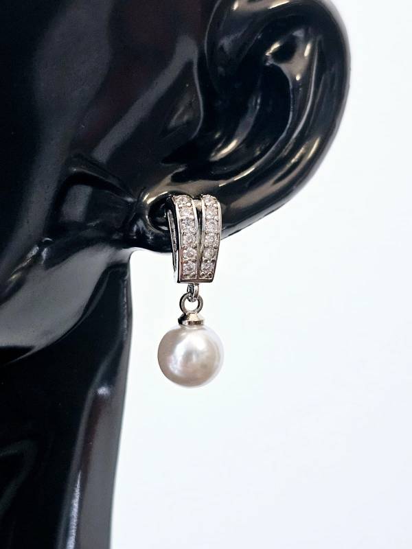 Cercei model argintiu CRYSTAL & Crystal