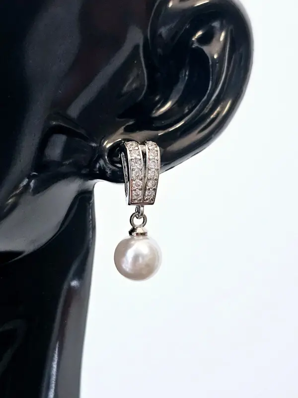 Cercei model argintiu CRYSTAL & Crystal