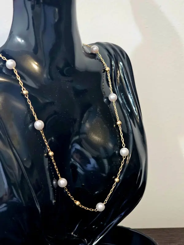 Colier Auriu PEARL - DIVINE TOUCH